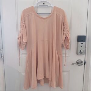 Free People Down & Out Dress S | Peach Knit Mini Oversized